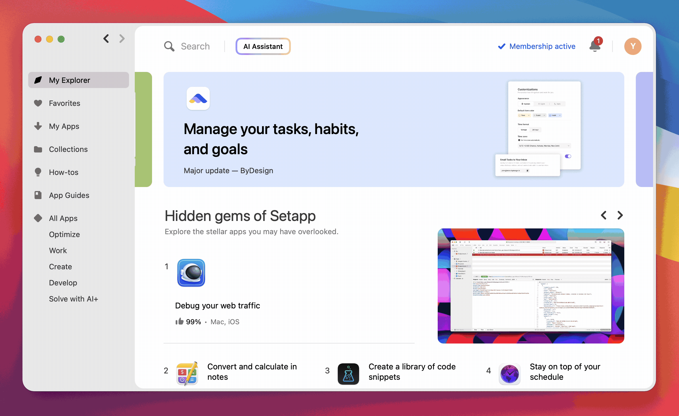 Gif of the My Explorer page and its subsections