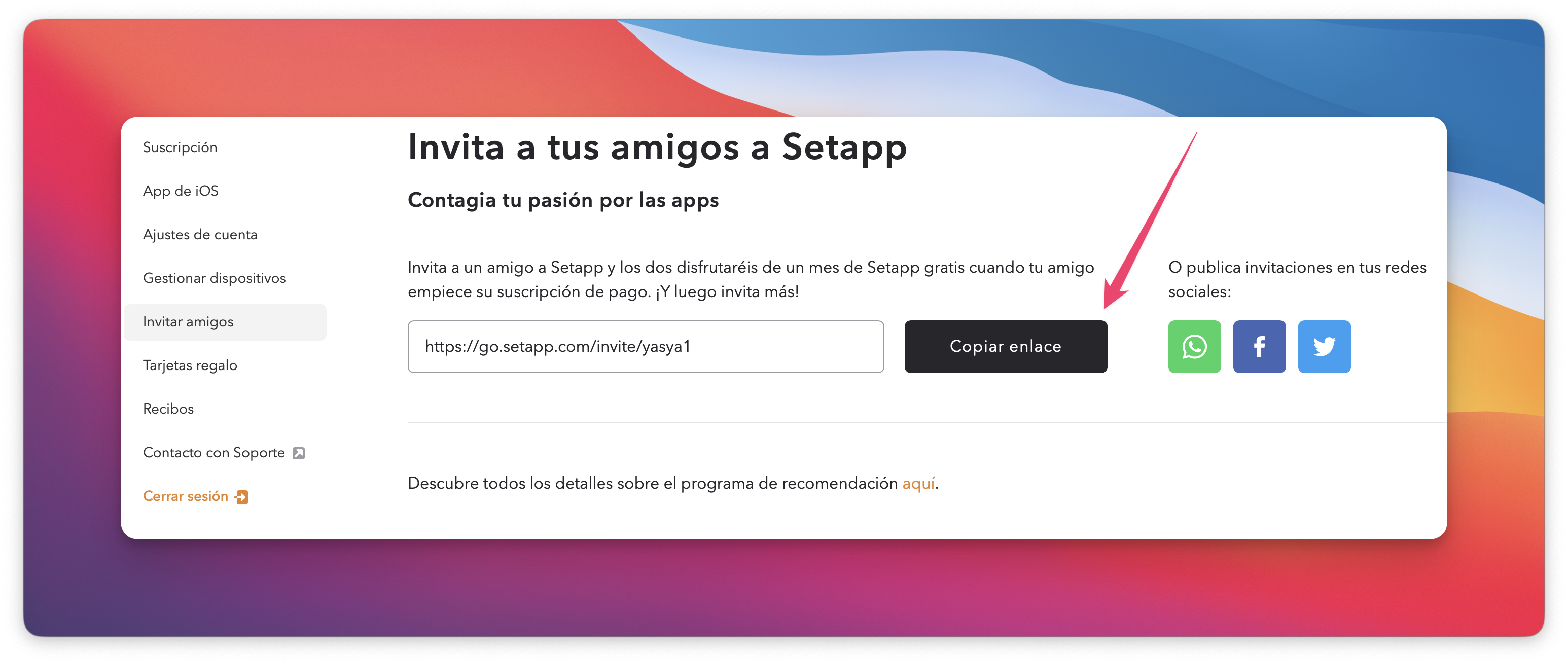 Programa de referidos de Setapp – Setapp Support